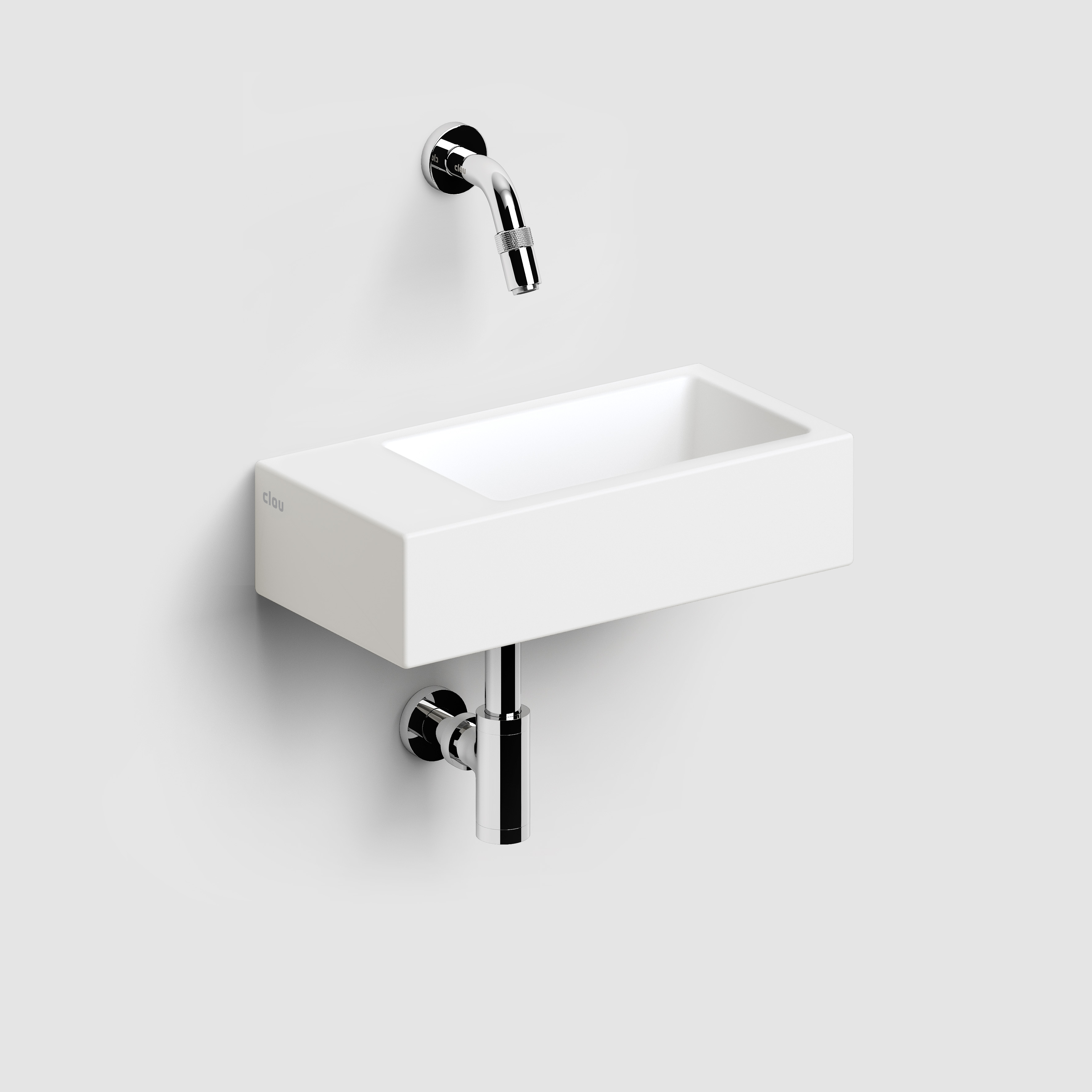 Clou Flush 3 fontein 36cm zonder kraangat links mat wit CL/03.02033